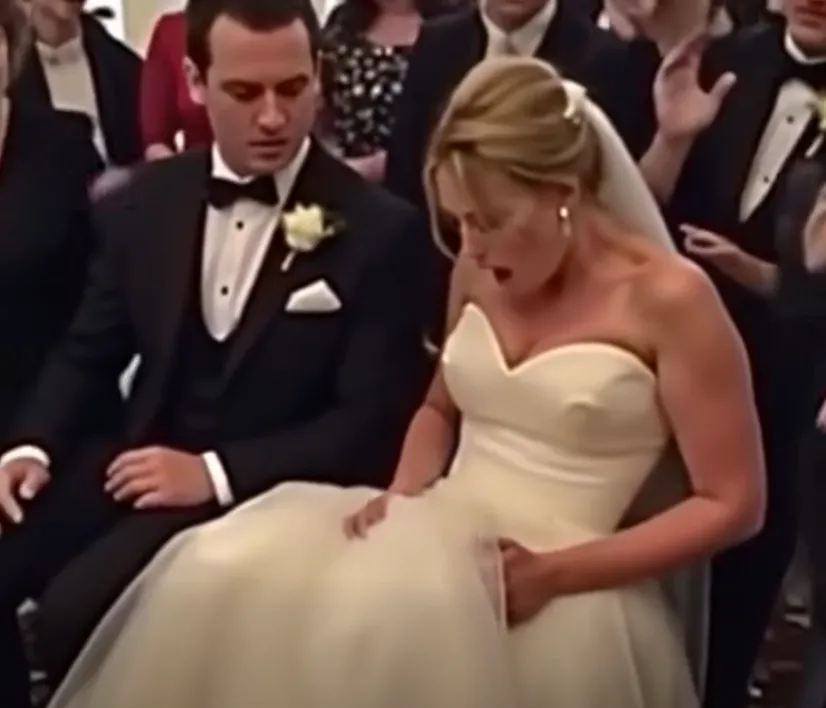 As the wedding unfolded, a mysterious motion beneath the brides dress made the groom turn ghostly white psss